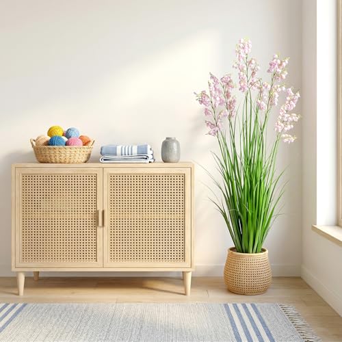 Ttranewsoo Green Onions Home Decor Fake Plants Lily of The Valley Snake Plant Home DéCor Accents Artificial Grass Room Decor Artificial Plants Indoor Artificial Grass 47" 2PCS（Pink） - color: 120cm Pink-2pcs