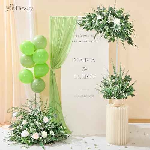 60 PCS 4 Kinds Mixed Artificial Greenery Stems,Baby Breath Flowers Artificial Bulk with Fake Eucalyptus Stems for Wedding Vase Bouquet Home Floral Decor