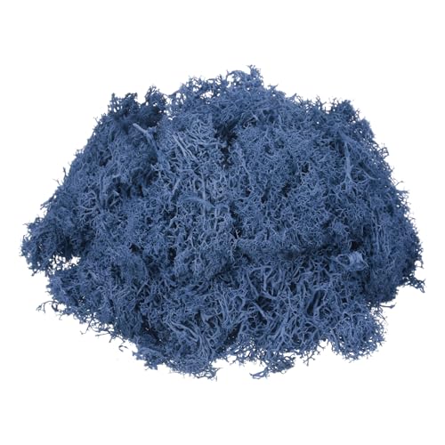 MECCANIXITY 4.6oz Preserved Reindeer Moss, Dark Blue Decorative Artificial Fake Moss for Potted Plants Indoor Crafts Lichen Centerpieces Decor - color: Dark Blue, size: 4.6oz