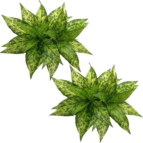 Artificial Agave Fake Plants, Faux Grass Shrubs Plastic Flower Plant for Wedding Party Office Indoor Outdoor Home Yard Garden Greenery Leaves Decor UV Resistant Planter Filler Decoration Yellow 4 Pack - color: Agave Grass/ Yellow / 4 Pack