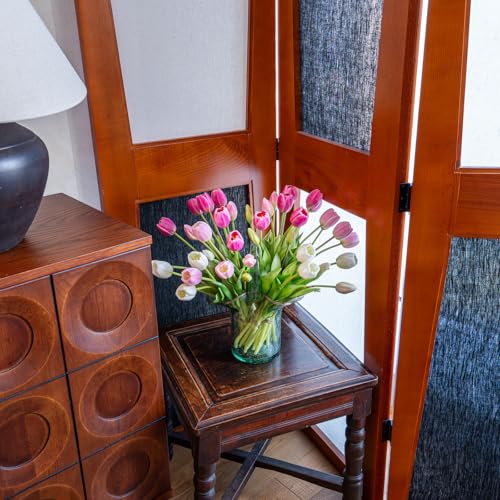 Artificial Tulips Flowers,Soft Touch Latex Bouquet, Fake Tulips,Spring Wedding Home Room Table Centerpiece Decor - color: 40pcs Peachblow Set(no Vase)