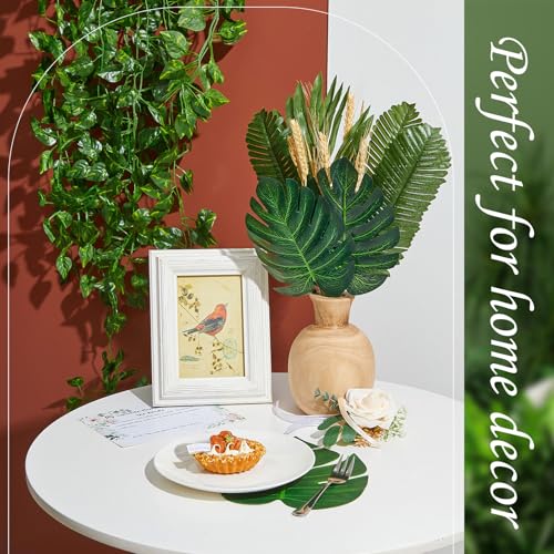 XunYee 60 Pcs Total 82.5 ft Jungle Theme Party Decoration, Tropical and Monstera Palm Leaves, 2026 Artificial Ivy Rattan Vines, Fake Greenery Faux Leaves for Baby Shower Safari Party Decoration Set - style: Ivy Vines