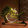 Artificial Bonsai Pine Tree Faux Realistic Simulation Bonsai with Adjustable LED Light, 20.9 * 4.7 * 16.5in USB Artificial Plants Fake Bonsai Tree Welcome Pine Faux for Home Decor