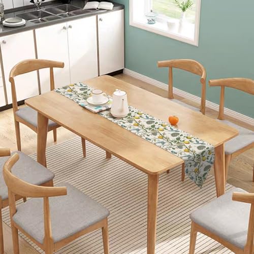 Lemon Tree Floral Bird Table Runner,Blue/Green/Yellow Aesthetic Rectangular Runner,Rustic Farmhouse Table Runner for Holiday Party,Wedding and Indoor Outdoor Dining Table Decor,13"x72" - color: Vintage Flowers Runner-5