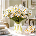 36Pcs Artificial White Daisy Flowers, 6 Bundles 10 Inch Small Fake Daisies for Home Summer Decor, Fake Spring Wild Flowers for Party Decoration