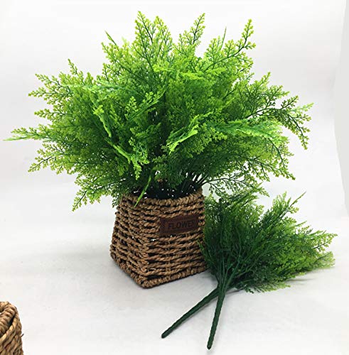 Artificial Shrubs, Persian Fern Leaves Plastic Plants Greenery Grass Simulation Fake Bushes Outdoor Indoor Home Garden Verandah Parterre Table Centerpieces Arrangements Decoration 4 pcs - color: Fern Leaves / 4pcs