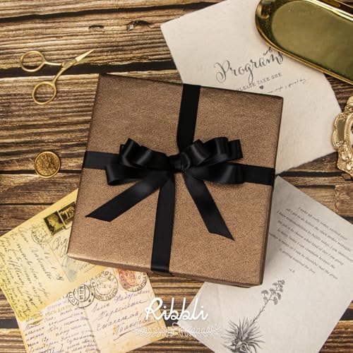 Ribbli Black Satin Ribbon 5/8 inch x Continuous 25 Yards,Double Faced Satin Use for Craft, Gift Wrapping, Christmas Ornaments, Hair Bows, Bouquet Bows - color: Black, size: 5/8 inch