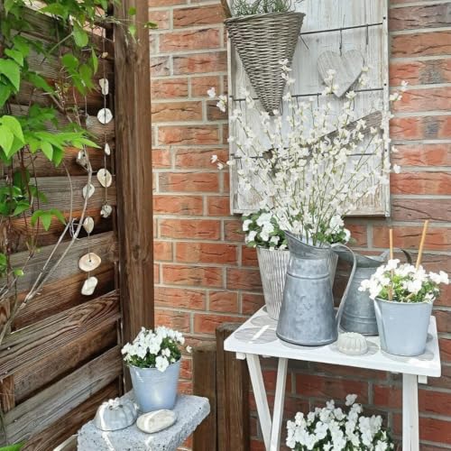 6 Pcs Artificial Forsythia Branches Fake Wildflowers White 41" Silk Flowers with Long Stems Faux Spring Flowers for Tall Vase Indoor Home Decor Dining Table Centerpieces Party Wedding Outdoor - color: White