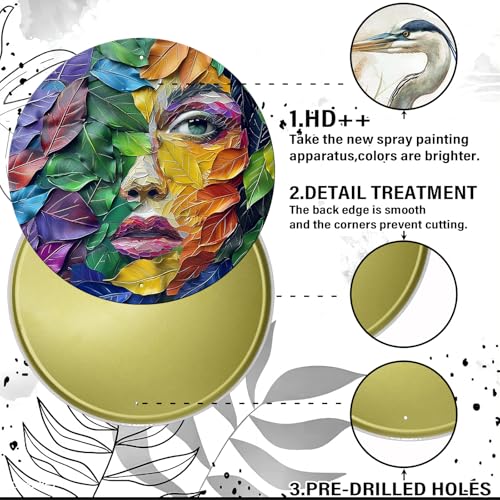 Vintage Abstract Round Metal Sign Wall Art Rustic Wreath Wall Decoration for Indoor Outdoor Home Porch Window Decor 12 Inch - color: Thanksgiving 2, size: 12 inches