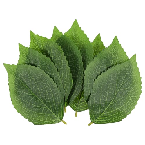 SynHHergyx 30 Pcs Artificial Green Leaves Hydrangea 6.3”x3.9” Faux Leaves, Bulk Greenery Fake Hydrangea Leave Fake Leave for Crafts Wedding Bouquets Wreaths Decor