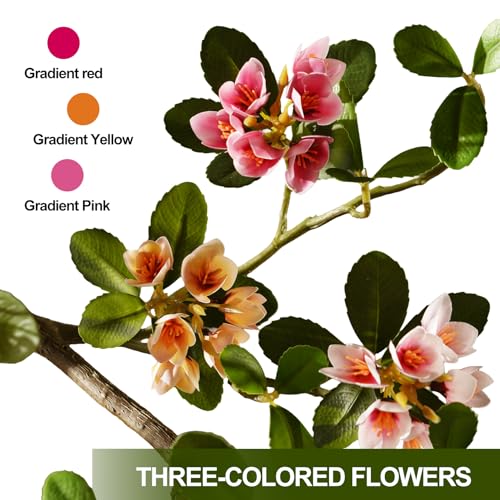 Large Artificial Bonsai Tree 3ft Fake Bonsai Artificial Cherry Blossom Tree Sakura Faux Bonsai for Home, Bedroom and Office Desk Japanese Decor (Mixed Color) - color: Mixed Color