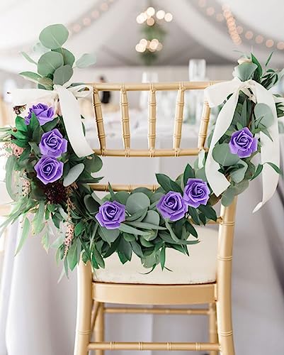 Foam Roses,200Pcs Purple Rose 1.97in Foam Flowers Artificial Rose Flower Heads for Crafts DIY Wedding Centerpieces Arrangements Home Decorations(Purple) - color: Purple