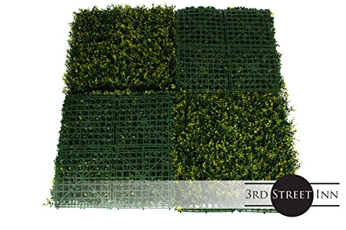 3rd Street Inn Artificial Greenery Wall Panels for Privacy - 4-Pack - color: Golden Boxwood