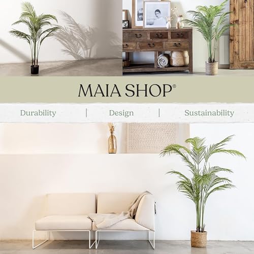 Maia Shop 5ft 11in Artificial Palm Tree Plant for House, Apartment or Office – Realistic Fake Indoor Plants for Living Room, Kitchen, Bedroom, Entryway or Bathroom – Faux Greenery for Home Décor - color: Palm, size: 5ft