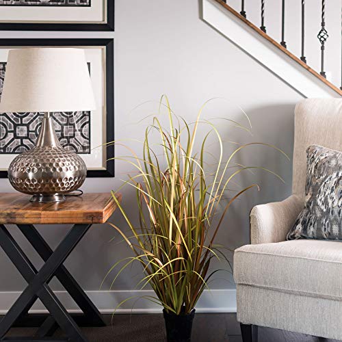 Vickerman Everyday 36" Artificial Mixed Brown Grass with Black Plastic Pot - Faux Grass Plant Decor - Home Or Office Indoor Greenery Accent - size: 36 in