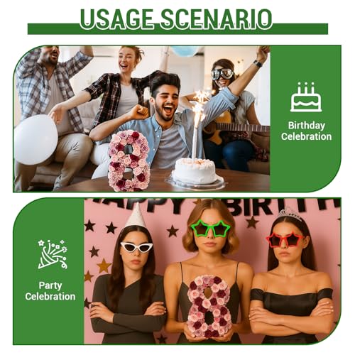 Leinuosen 12inch Dry and Wet Floral Foam Numbers Blocks Green Foam Blocks for Fresh and Artificial Flowers for Weddings Birthday Flower Arrangement Craft Project Garden Decoration(Number 8) - style: Number 8