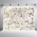 INRUI White Rose Floral Photography Backdrop Rose Theme Valentines Day Bridal Shower Party Decorations Banner (7x5FT) - size: 7x5FT