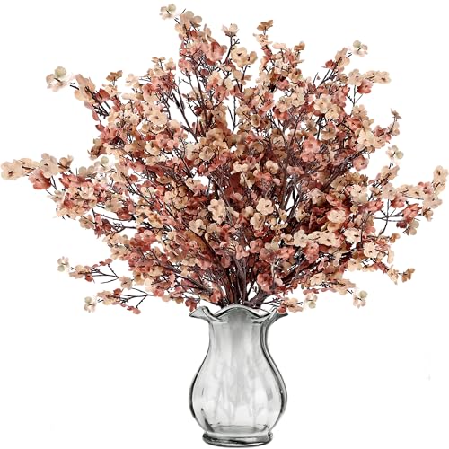 Sggvecsy 15 Pcs Babys Breath Artificial Flowers Gypsophila Bouquets Bulk Real Touch Fake Silk Flowers for Home DIY Floral Arrangement Table Centerpiece Fall Thanksgiving Autumn Decoration (Mixed) - color: Double Color, size: 15Pcs