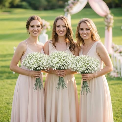 40 Pcs Baby's Breath Artificial Flowers,White Fake Flowers | Fade resistant,Bendable & flexible,Easy DIY freely,Maintain beauty long-term,Perfect with any flower - color: 40pcs-babys Breath Artificial Flowers