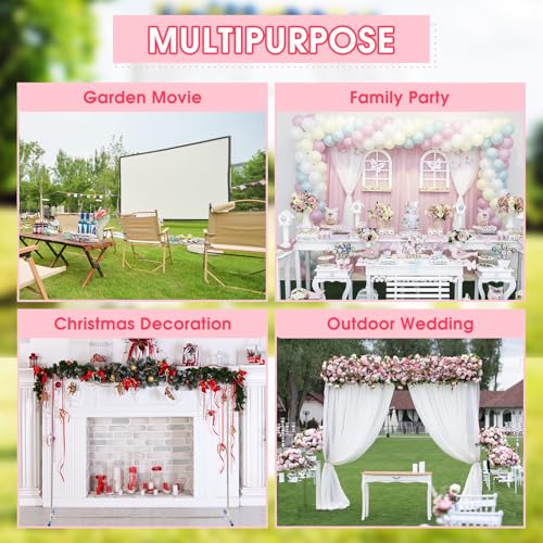 Wedding Arch,7 x 6 FT Metal Arch Backdrop Stand with Support Feet Base,Square Arched Frame for Birthday Party Ceremony Event Balloon Arches Decoration - size: 7*6 ft