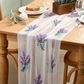 Lavender Floral Table Runner 29.5 x 118 Inch Embroidery Wildflower Tulle Table Runner Summer Gauze Home Decor for Wedding Birthday Baby Shower Party Dining Decor DIY - style: Lavender