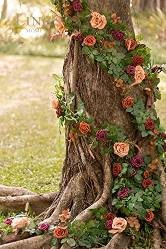 Ling's moment Artificial Flowers, 50Pcs 3" Roses in Amber Shades, Realistic DIY Foam Floral Decor for Wedding Bouquets/Centerpieces, Outdoor Party Backdrops, Room/Table, and Garden/Pot Decorations - color: Shades of Terracotta, size: 50Pcs