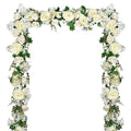 Lvydec 2 Pack Artificial Peony Garland - 6ft Silk White Peony Flower Arch Vine for Wedding Party Table Decoration