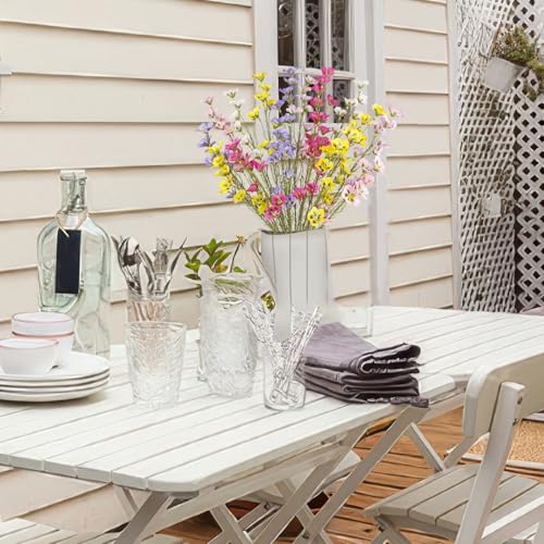 CITYES 16Pcs Artificial Wildflowers with Stems Bulk Silk Spring Flowers Floral Picks Gradient Multicolor Fake Forsythia Branches Faux Wildflowers Arrangement for Home Decor Indoor Wedding Centerpieces - color: Yellow, White, Purple Pink, Rose Red, Purple,