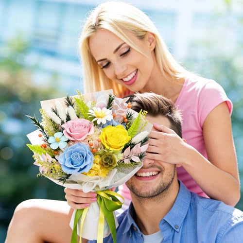 Forever Flower Gifts for Her: Romantic Flowers for Graduation-Daughter Girlfriend Wife Mom Grandma-Preserved Rose Bouquets-Flowers for Delivery Prime on Birthday Anniversary Valentines (dopamine2) - color: Dopamine2