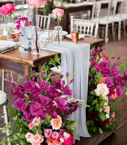 2 Bundles Fuchsia Gladiolus Artificial Flowers 10 Heads 26.38" Silk Faux Gladiolus Flowers for Wedding Centerpieces, Home Table Party Decor(Fuchsia) - color: Fuchsia