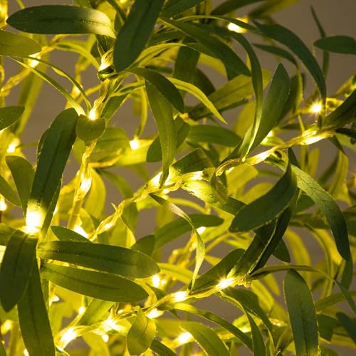 Nearly Natural 6-FT Artificial Olive Tree with 420 Warm White LED Lights, Faux Olive Tree Indoor Home Décor, Pre-lit Fake Tree with Lifelike Fruits and Sturdy Base Stand