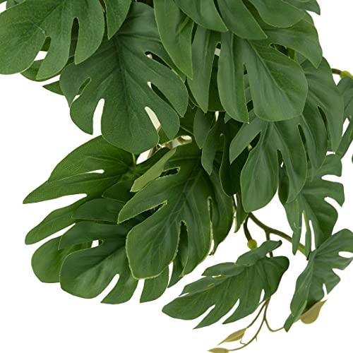 Reptile Plants for Terrarium, Amphibian Habitat Decor Artificial Hanging Plants with Suction Cup - Fake Monstera - color: Fake Monstera