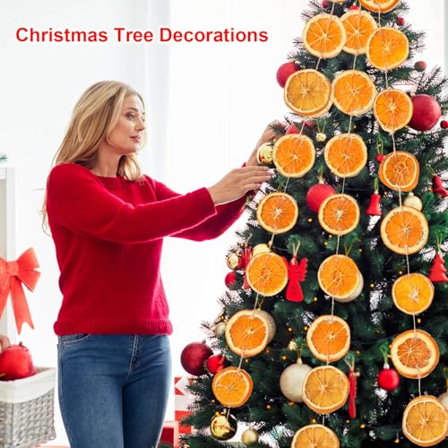Christmas Decorations, 3 Pcs 10ft Dried Orange Slice Christmas Garland, Rustic Orange Garland for Mantle Front Door Fireplace Home Wall Doorway Window Christmas Tree Porch Farmhouse Indoor Decor - size: 2PCS-10FT-Orange