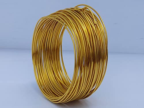 15 Gauge Anodized Aluminum Wire 49 Feet for Jewelry Making Craft DIY（1.5mm,Light Gold,41514） - color: Light Gold, size: 15 Gauge