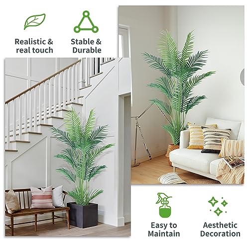HAIHONG 4.5FT Artificial Palm Tree,Faux Areca Palm Plant with Real Touch Leaves and Adjustable Branches,Fake Tropical Palm Tree for Home Office Indoor Outdoor Modern Decoration - color: Areca Palm Plant, size: 4.5FT-1Pack