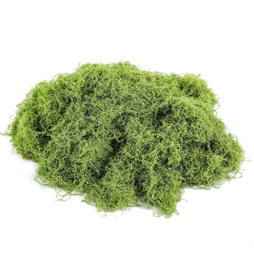 Light Green Moss for Crafts、 Artificial Moss Decorative for Glass Vase Filler Wedding/Christmas/Fairy Party/Indoor Planters/DIY Rainforest Model/Table Centerpieces (2.1 OZ) - color: Light Green
