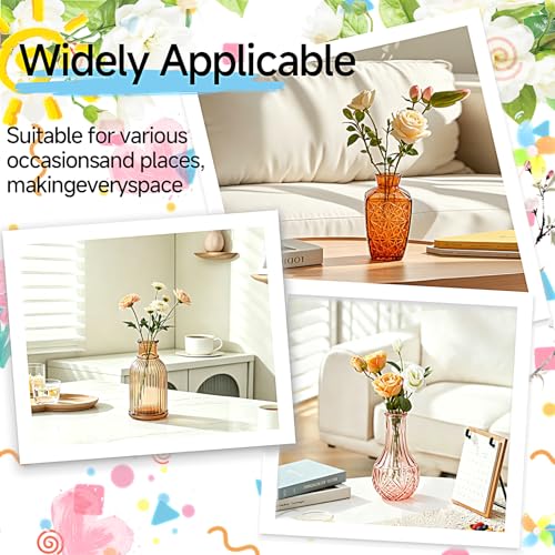 32 Pack Glass Bud Vase Set, Small Flower Vase Set Bud Vases for Wedding Centerpiece Table Decor, Vintage Small Vases for Room Home Dining Party Table Center Decor (Amber Set, 32 Pack) - color: Amber Set, size: 32 Pack