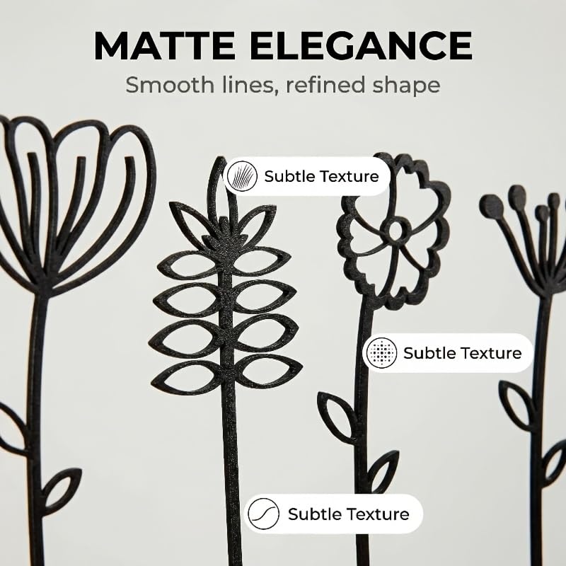4 Pack Minimalist Floral Decorative Pieces with Stands—Perfect for Entryway and Desk Arrangements, Table Decor, and Creating a Cozy Atmosphere in Your Home