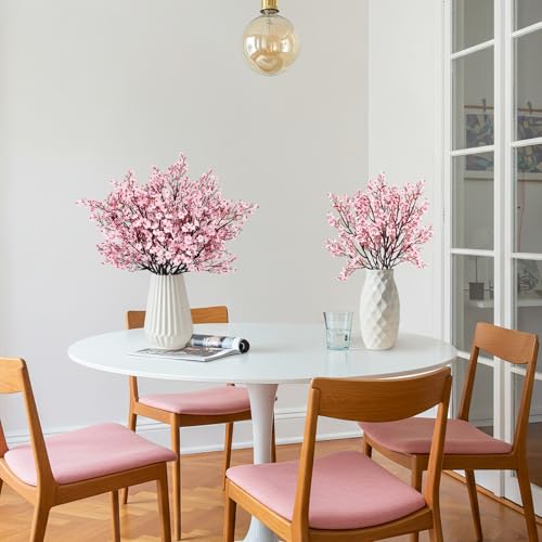 Babys Breath Artificial Flowers, 8 Bundles Cherry Blossom Pink Real Touch Fake Silk Flowers Bulk for Vase Home Office Wedding Spring Indoor Outdoor Centerpiece Table Mother's Day Decorations - color: Cherry Blossom Pink, size: 8 Bundles