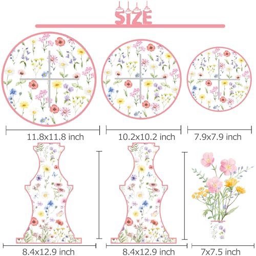 Wildflower Cupcake Stand Spring Wildflower Birthday Party Decorations Wildflower Cupcake Holder 3 Tiers Floral Dessert Towers for Flower Theme Baby Shower Supplies