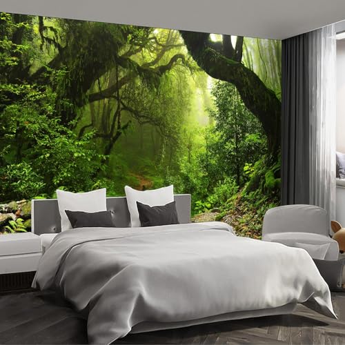 Forest Landscape Large wall murals Woodland Tree Peel and Stick self Adhesive Wallpaper for Bedroom Living Room - 96"x137" - color: F02, size: 96"x137"