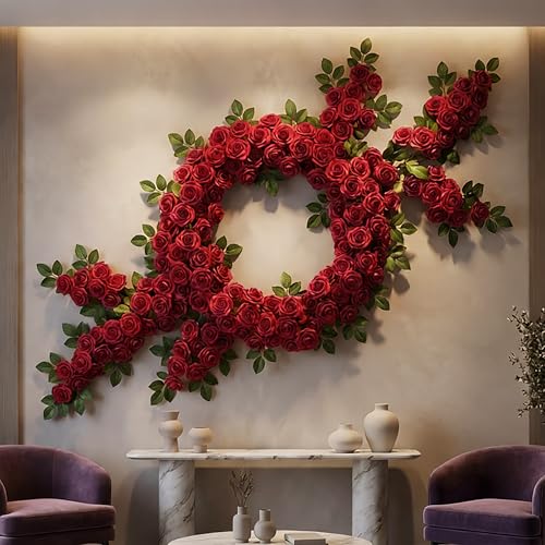 30pcs Real Looking Red Foam Artificial Roses with Stems, Fake Rose Flowers for DIY Wedding Bouquets Bridal Shower Centerpieces Home Party Tables Valentine's Day Mother's Day Decor Gift - color: 30pcs Red
