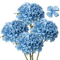 DILATATA 4 Pcs Dried Touch Hydrangeas Artificial Flowers 17" Tall Large Silk Hydrangea Stems Fake Hydrangea Arrangements for Home Office Table Centerpieces-Blue Hydrangea - color: Cool Blue, size: 4PCS