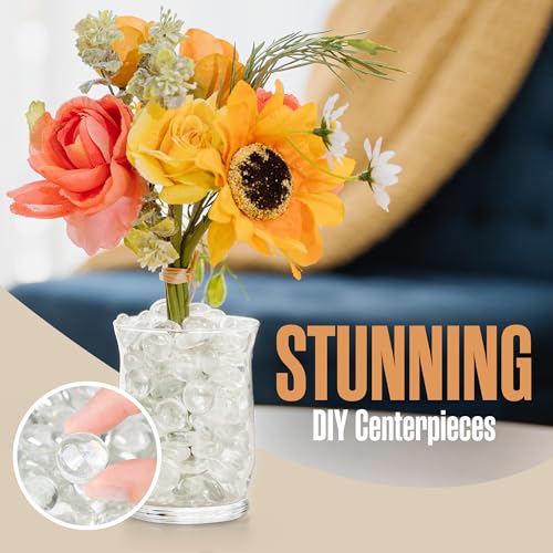 Houseables Glass Marbles, Glass Beads for Vases, Marbles for Vases, 25LB, 2500, Clear Beads, Clear Gems, Fillers for Centerpieces, Decorative Rocks, Flat, Stones, Pebbles, Crafts, Plants, Fish Bowl - color: Clear, size: 25LBS