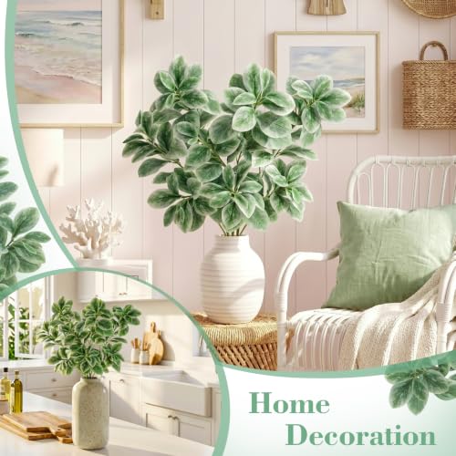 Gresorth 3 Pcs Artificial Green Leaf Stems 27.5" Fake Greenery Leaves Faux Long Eucalyptus Leaf Plant Branches for Vase Garden Home Wedding Centerpieces Office Kitchen Birthday Decor - color: Green Branches