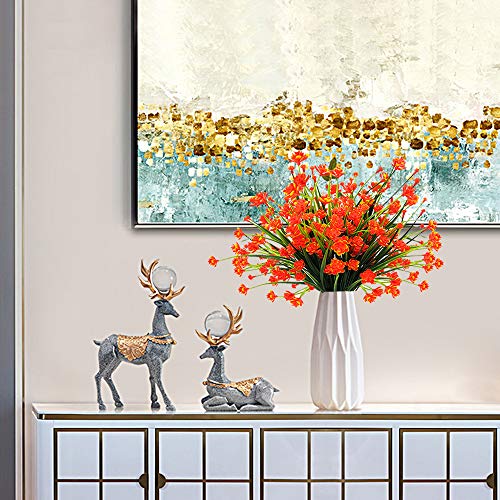 Grunyia Artificial Flowers, 20 Bundles Outdoor Fake Flowers for Decoration UV Resistant Faux Plastic Plants Garden Porch Window Box Décor (Orange) - color: Orange