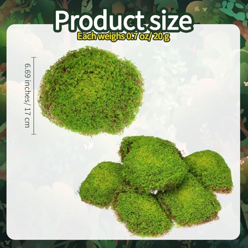 Solsew 6 Pcs Artificial Fake Green Moss for Potted Plant Indoor Waterproof Decorative Faux Moss Decor for DIY Crafts Garden Wedding Party Decoration(Charming) - style: Charming