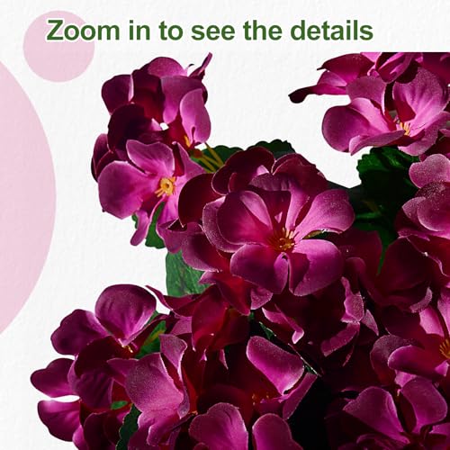 Artificial Crabapple Flowers for Outdoor 10 Pcs Artificial Chinese Flower Fake Flowers with Stems Silk Realistic Floral Arrangement for Front Door Porch Planter Patio Balcony (Purple) - color: Purple