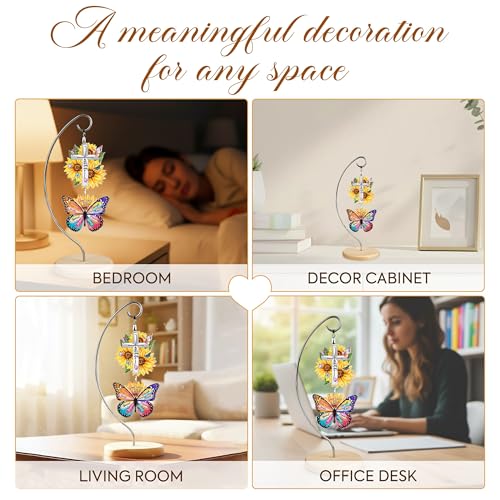 Christian Religious Gifts for Women Faith - Sunflower Butterfly Inspirational Gifts for Women Friends, Mom, Sister, Girl, Catholic Female - Birthday Valentines Mothers Day Easter Ideas Present - color: Sunflower