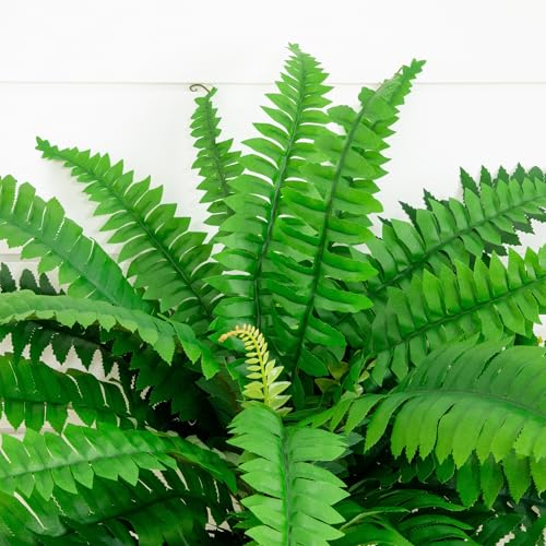 Nearly Natural 32in Boston Fern Set of 2 - Realistic Artificial Fern Plants with Flexible Branches and Lifelike Leaves, Low-Maintenance Indoor Ferns for Home and Office Decor
